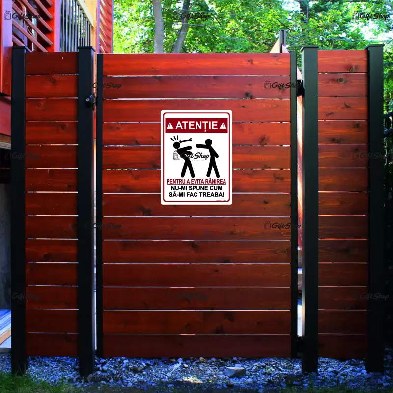 Atentie pentru a evita ranirea nu-mi spune cum sa-imi fac treaba! indicator amuzant 100x150 mm